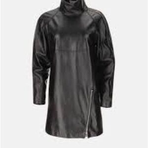 Isabel Marant Black Leather Dress Jacket